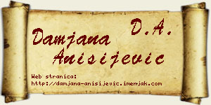 Damjana Anisijević vizit kartica